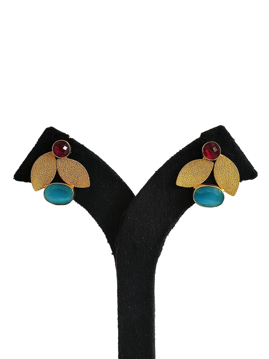 Leaf Stone Tops Earrings (PE029)