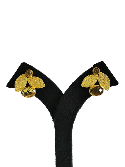 Leaf Stone Tops Earrings (PE029)