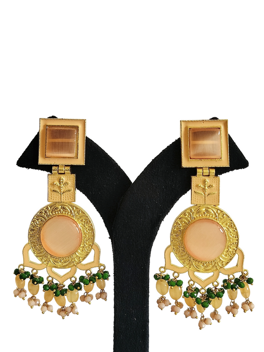 Stone Gold Plated Designer Earrings (PE011)