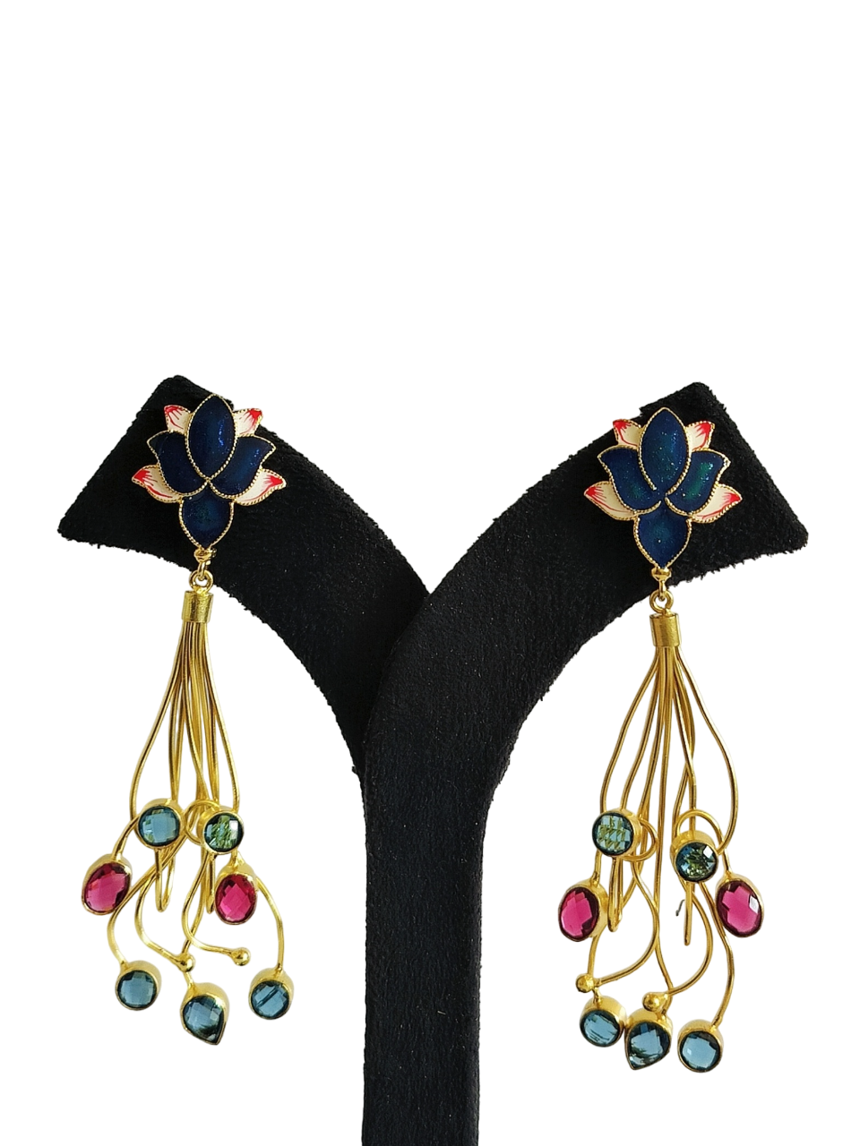 Meenakari Stone Earrings (PE012)