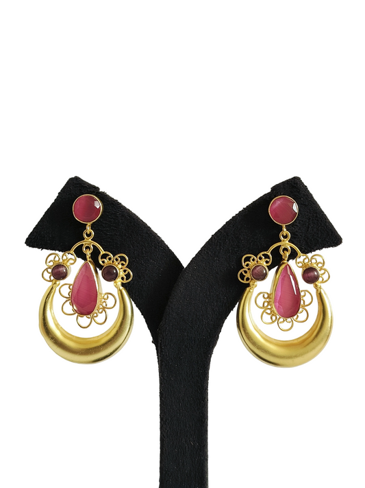 Stone Chand Bali Light Earring (PE017)