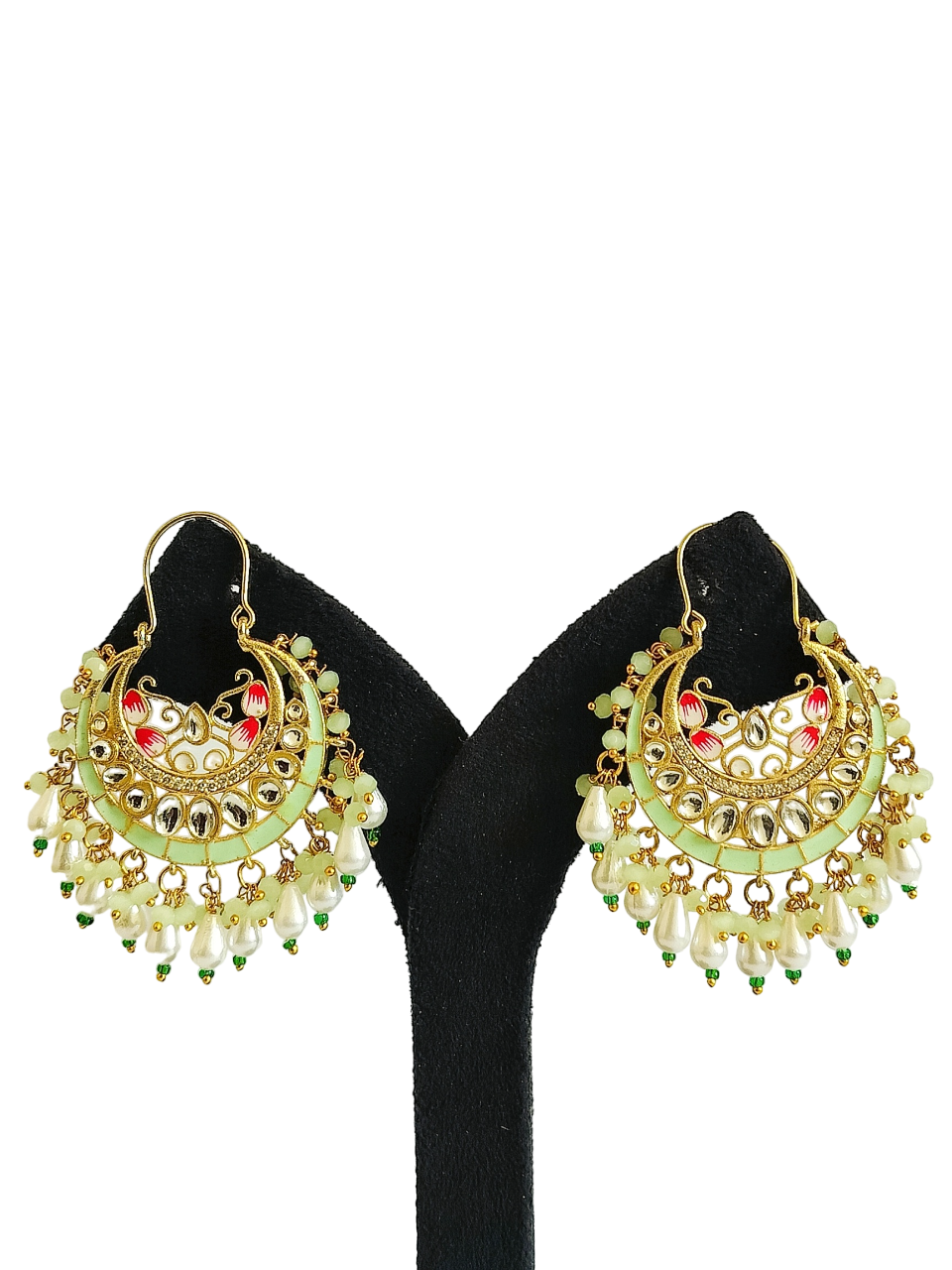 Chand Bali Minakari Stone Earrings (PE042)