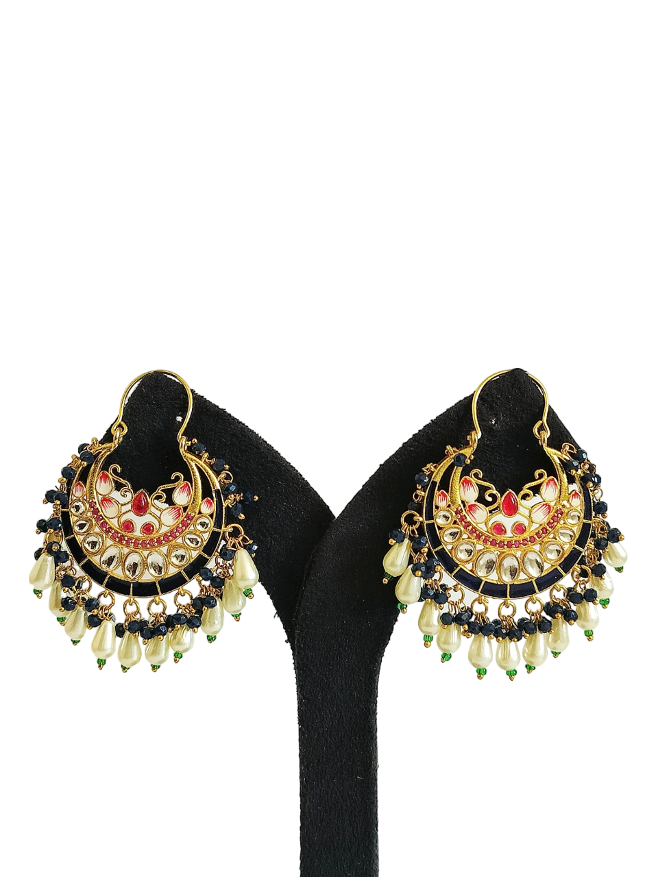 Chand Bali Minakari Stone Earrings (PE042)