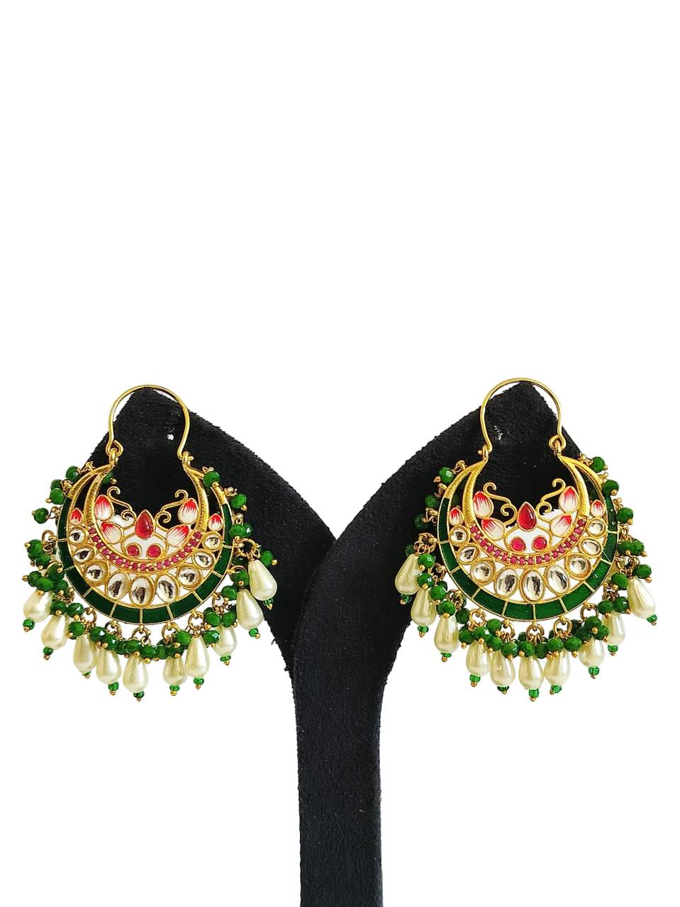 Chand Bali Minakari Stone Earrings (PE042)