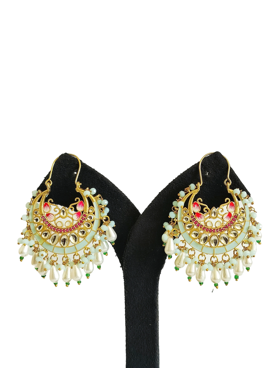 Chand Bali Minakari Stone Earrings (PE042)