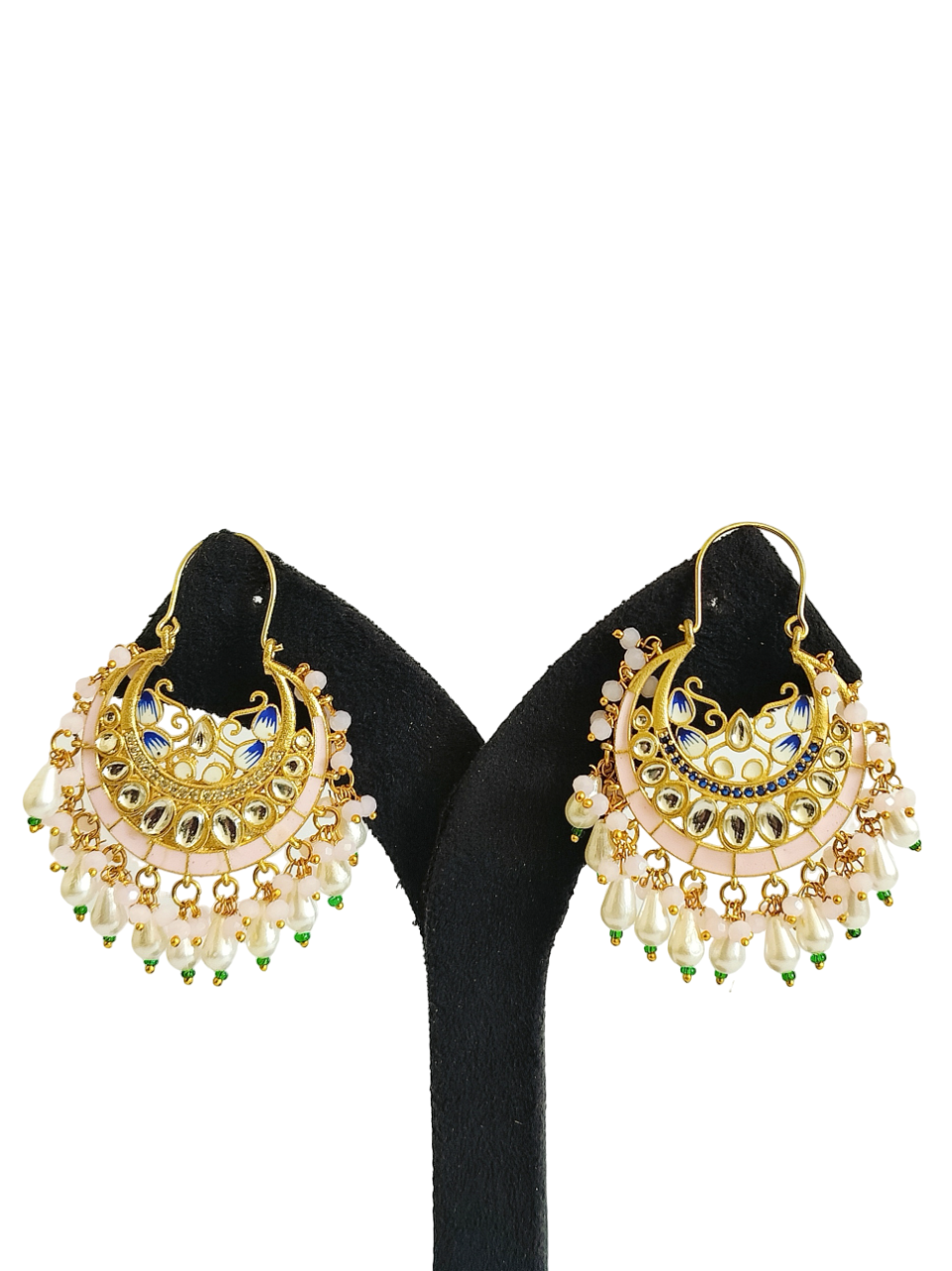 Chand Bali Minakari Stone Earrings (PE042)