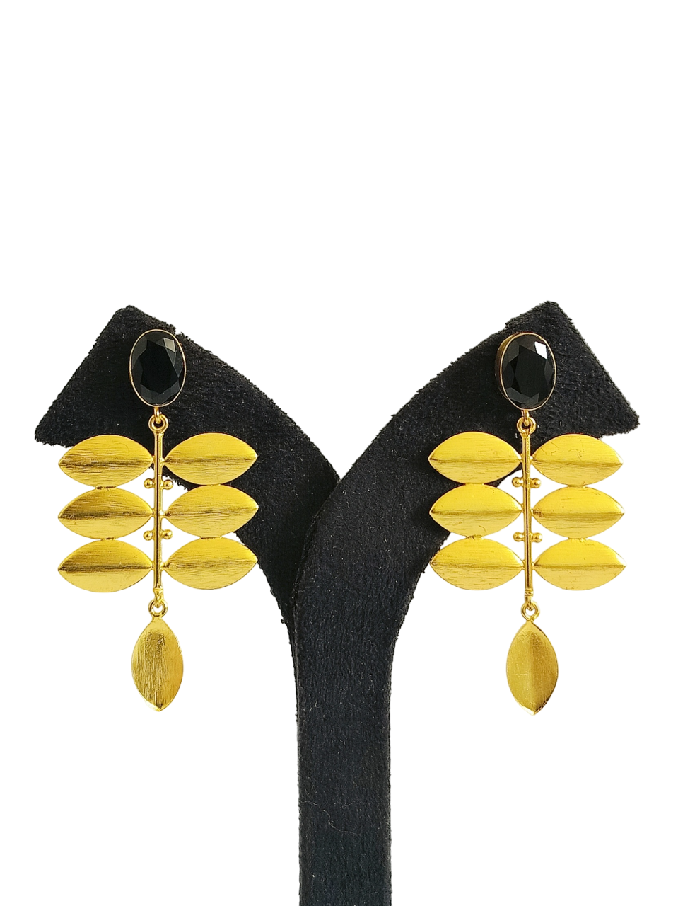 Stone Light Leaf Earrings (PE075)