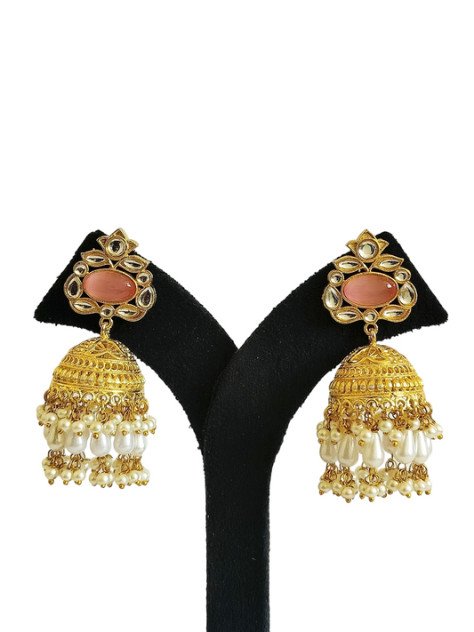 Stone Jhumka Earring (PE077)