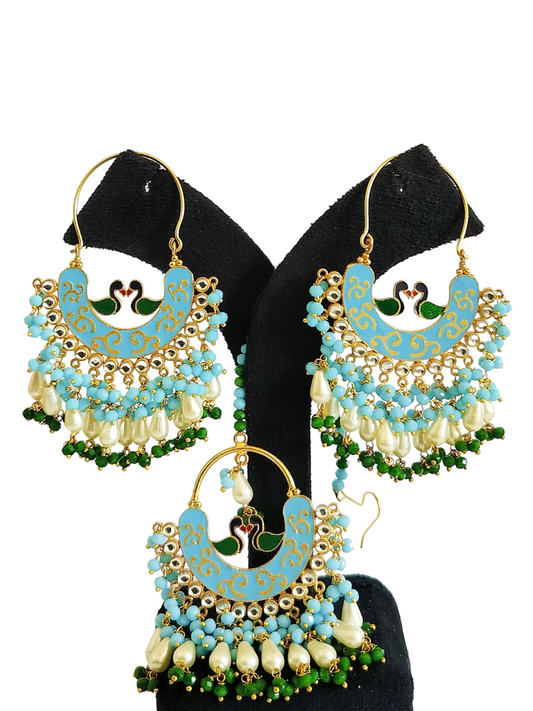 Meenakari Chand Bali 3pc Set (PM013)