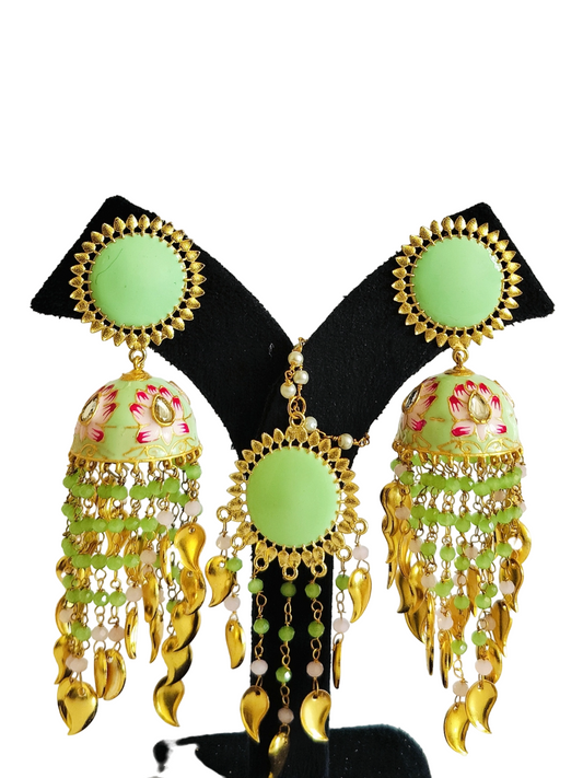 Minakari Jhumka Maang Tikka Set (PM010)