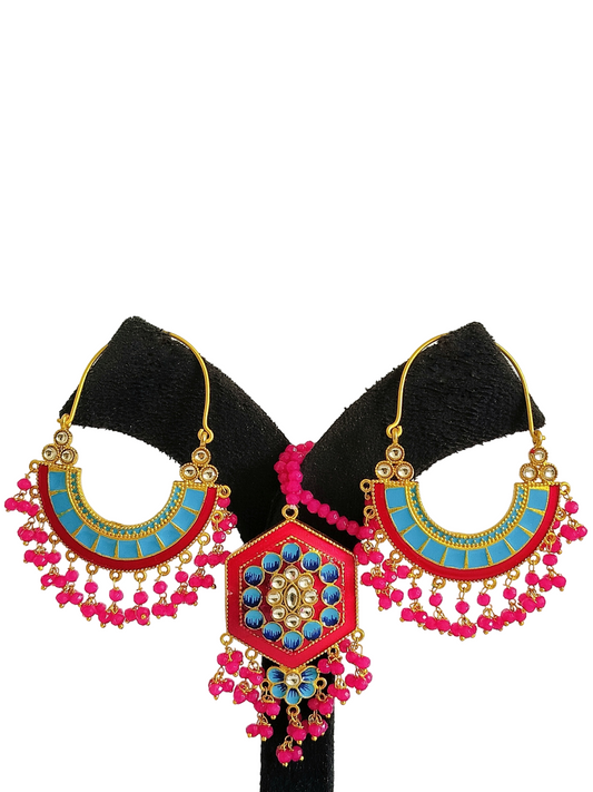 Meenakari Light Maang Tikka Set (PM016)